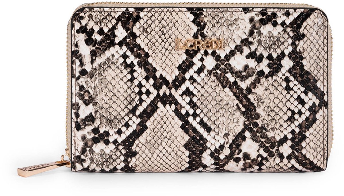 L.CREDI portemonnee Perla Zip Around Wallet Dusty beige
