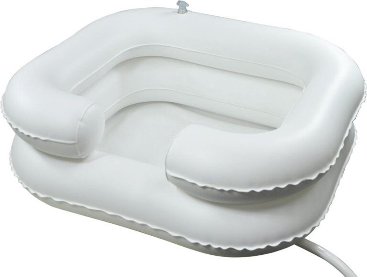 Premis Opblaasbare Haarwasbak - Witte Wasbak voor Haar Wassen in Bed - Inclusief Afvoerslang