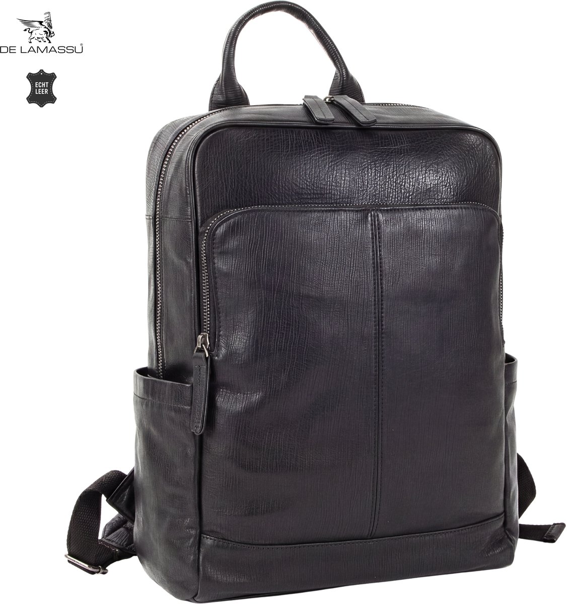 DE LAMASSU® Leren Rugzak Unisex Echt Leer Rugtas Casual Werktas Schooltas Reisrugzak Dagrugzak 18 Liter