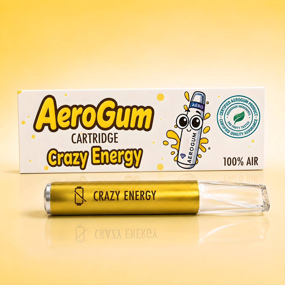 AeroGum® Flavor Cartridge – Hulp bij Stoppen met Roken & Vapen – Nicotinevrij Alternatief – Crazy Energy Smaak – Geen Nicotine, Rook of Damp – Geen Batterij