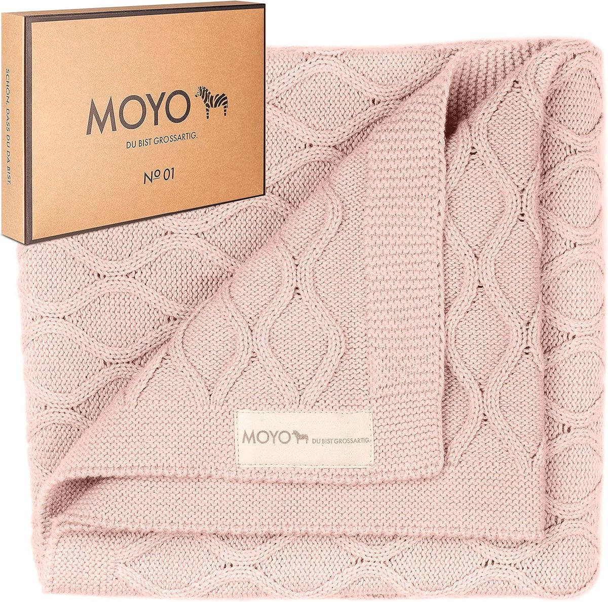 SnelShoppen - MOYO Babydeken, dromerige ademende knuffeldeken, 100% biologisch katoen (GOTS), klimaatneutraal, zacht palissanderhout, babycadeau voor