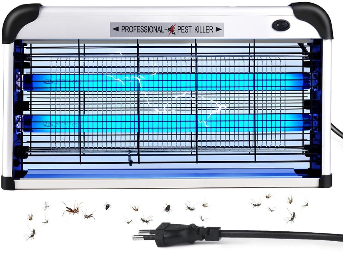 SnelShoppen - Elektrische Insectenverdelger, Muggenlamp 3500V, 30W UV-Lamp, Veiligheidsrooster, Muggenval en Vliegenval voor Thuis, Kantoor, Tuin en T