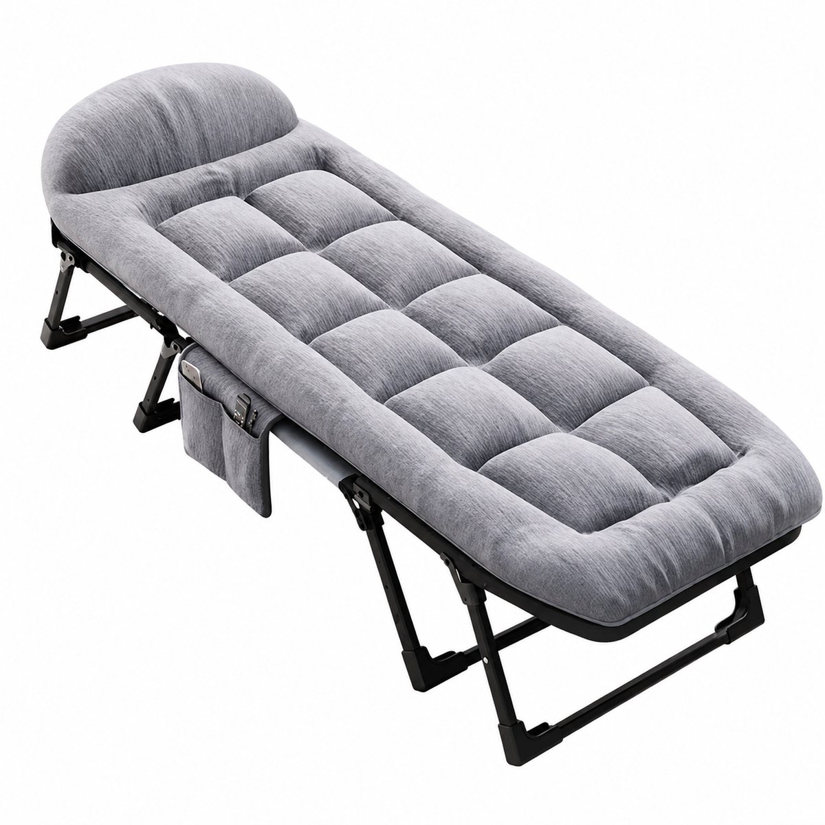M Goods M-Goods - Opklapbed met Matras - Logeerbed Inklapbaar - Vouwbed Volwassenen - Snel Op te Bouwen - 190 x 65 cm Grijs
