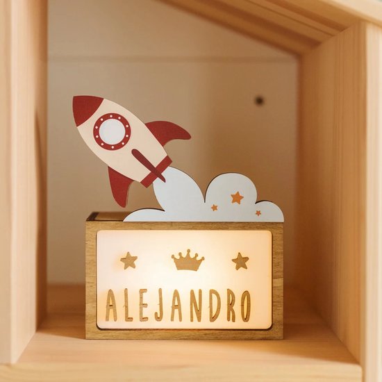 Vintiun lamp - Raket - Duurzaam hout - Kinderen & Baby's van Vintiun — afbeelding 2