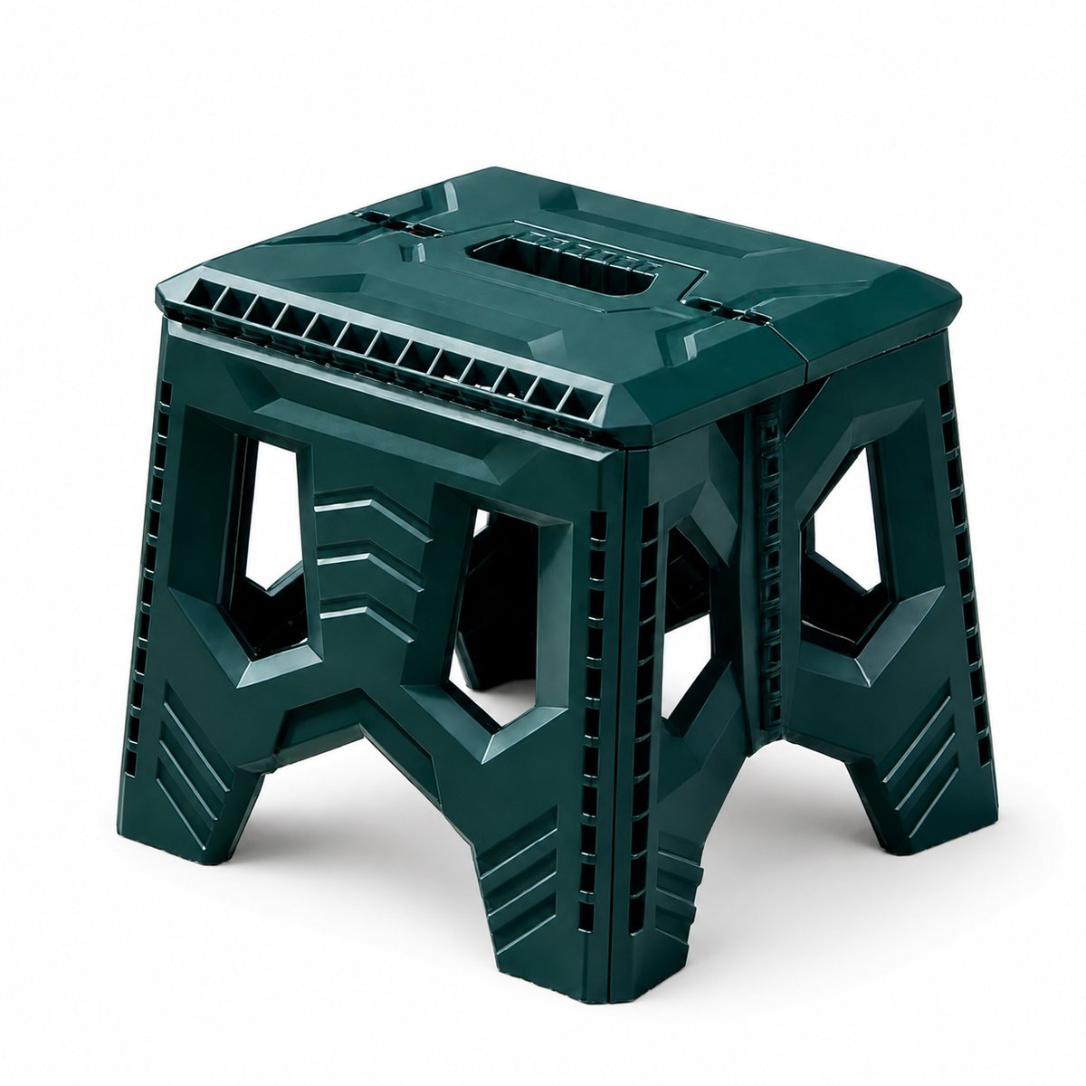 Bobypet - Opvouwbaar opstapje, 26,4 cm hoog, opvouwbaar opstapje tot 125 kg, draagbaar keukenkrukje voor thuis, keuken, badkamer, buiten en op reis (groen)