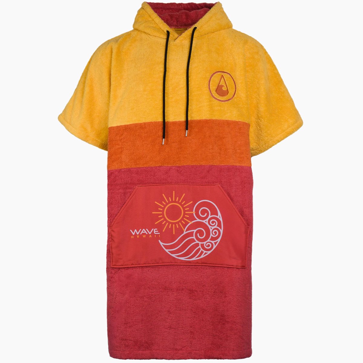 SnelShoppen - WAVE HAWAII Badponcho voor Dames en Heren, Maat L (170-200 cm), 100% Katoen, Velours en Badstof Handdoek met Hoge Waterabsorptie, Surf-P