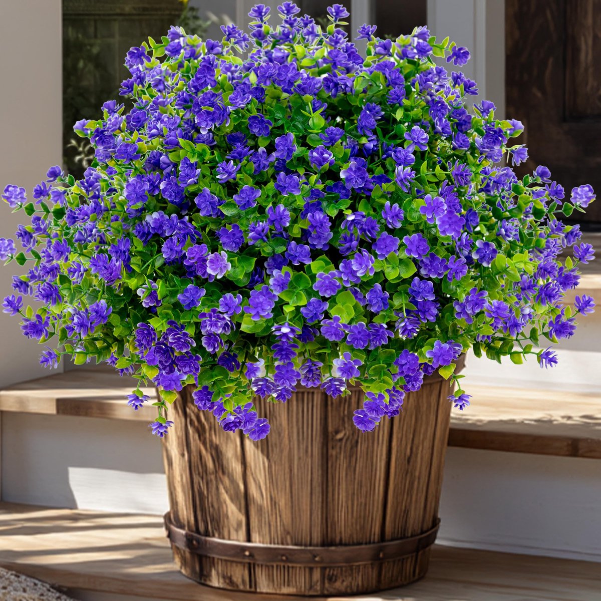 SnelShoppen - Kunstbloemen Buitenshuis - 12 Bundels UV-bestendige Nepplanten - Faux Narcissen voor Tuin, Veranda, Patio - Realistische Decoratie in Pa