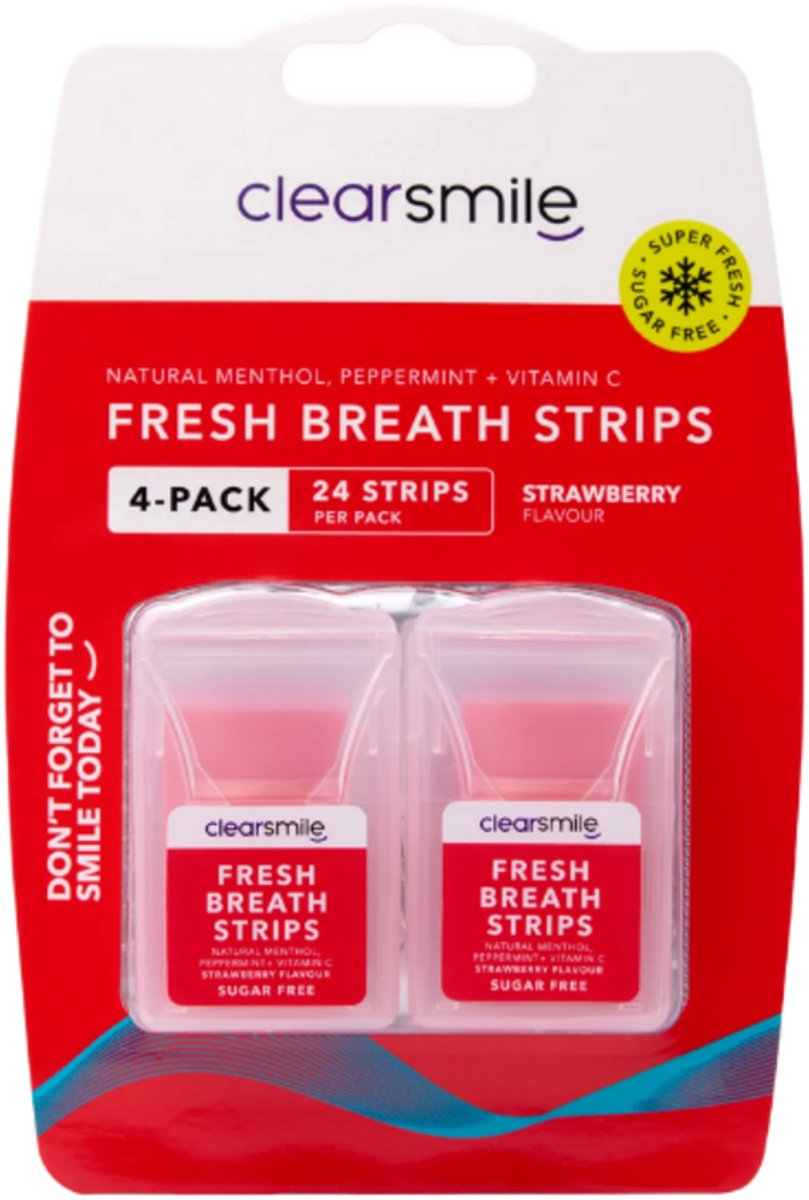 ClearSmile Fresh Breath Strips Strawberry 4ST