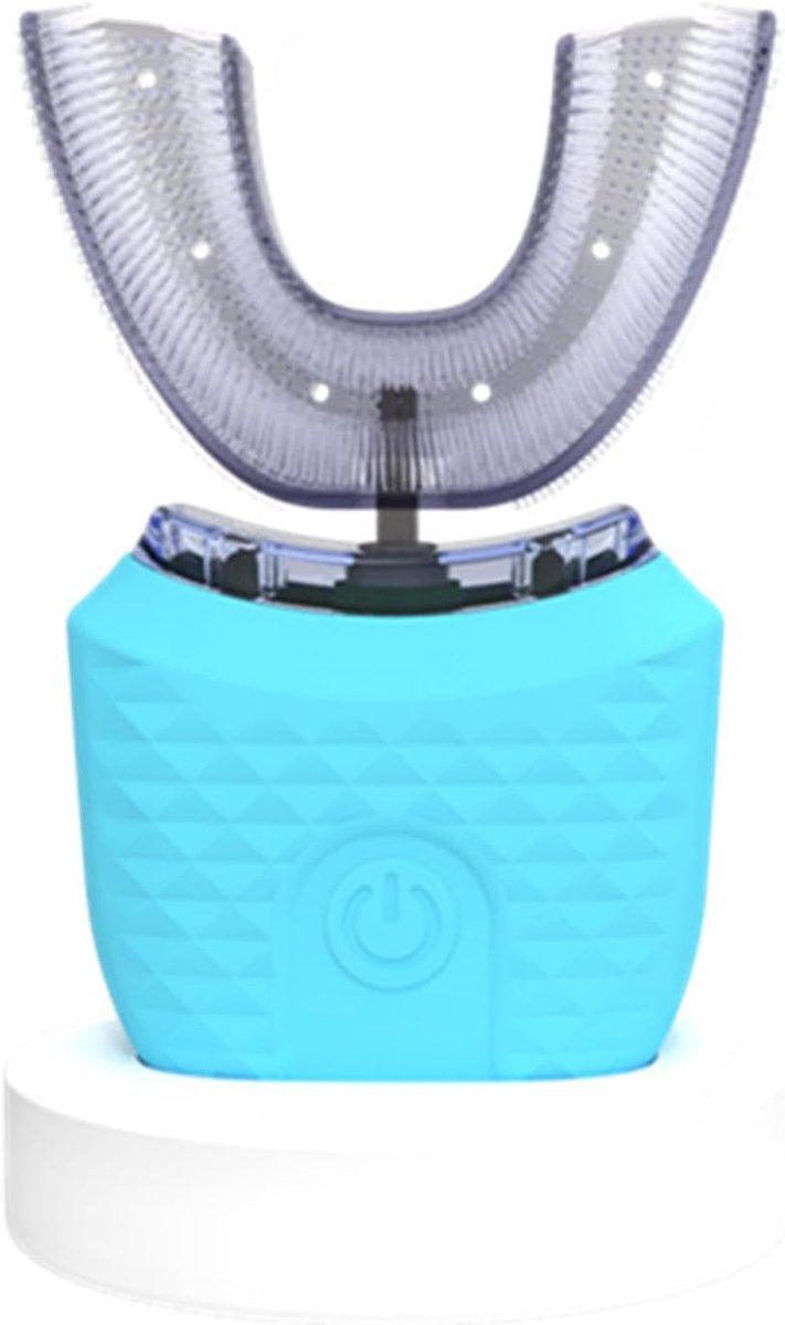Elektrische U-vormige tandenborstel, waterdicht volgens IPX7-norm, 360° elektrische U-vormige tandenborstel, slimme tandenborstel, siliconen elektrische tandenborstel, blauw