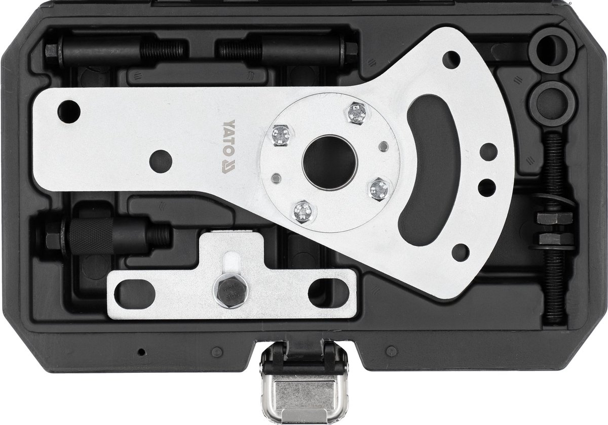 YATO Professionele Timingset – 9-Delig – Voor Ford 1.5L EcoBoost I3 (3-Cilinder) – Fiesta, Focus, Kuga – Nokkenas & Krukas Blokkeergereedschap – Koolstofstaal – Inclusief Opbergkoffer