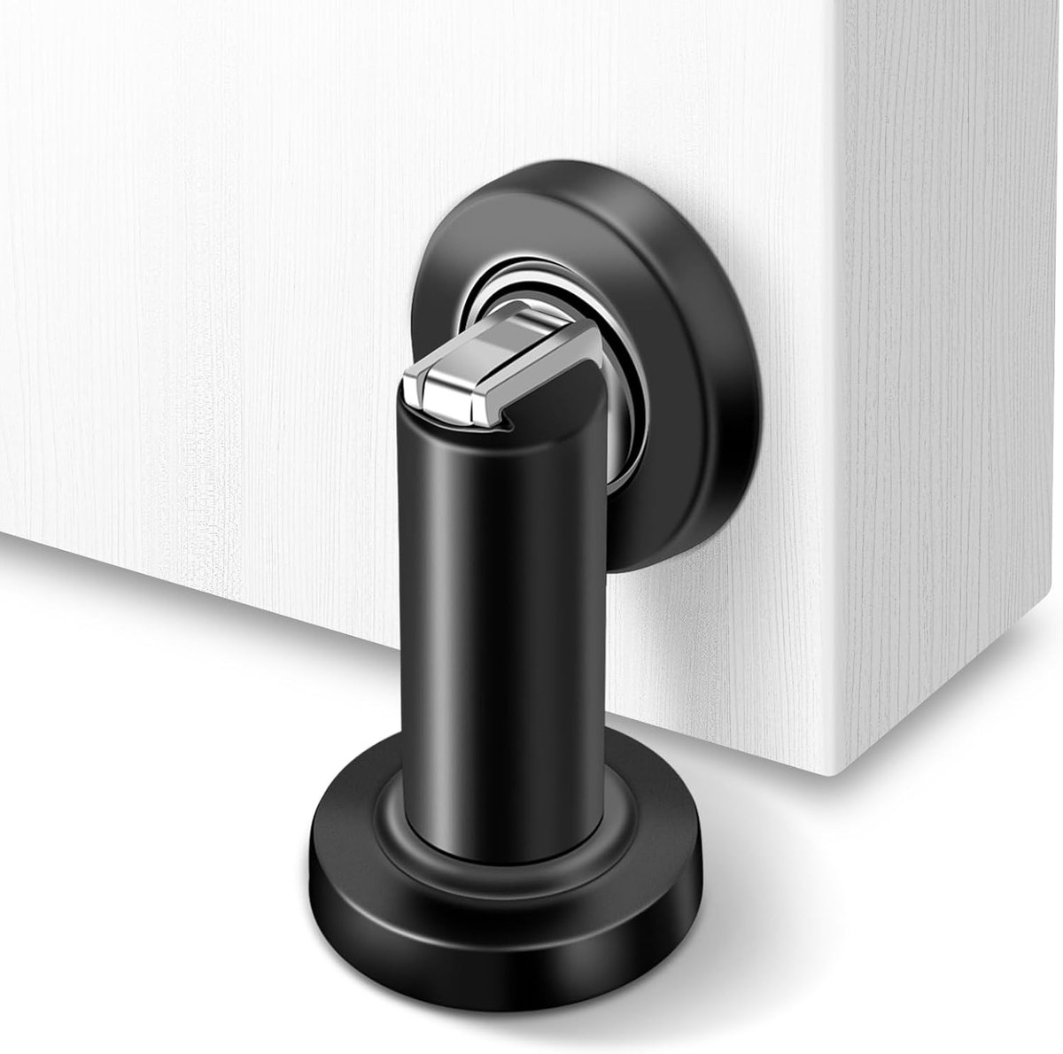Zware Magnetische Deurstopper - Zwart - Roestvrij Staal - Voor Muur en Vloer - Houdt Deur Open