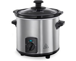 SP® Slowcooker - Elektrische Stoompan - UltraCompact - Zilver - 12cm x 16cm x 2cm