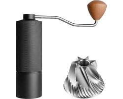 Lzwintrading - Handmatige Koffiemolen - Handkoffiemolen met Roestvrijstalen Conische Braam - Draagbare Koffiebonenmolen - Aluminium Lichaam - Kleine Koffiemolen voor French Press, Espresso, Pour Over, Mokakamers - Zwart