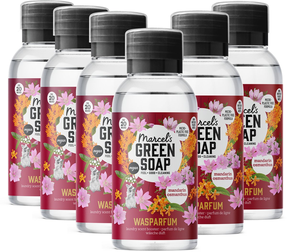Marcel's Green Soap Wasparfum - Mandarijn & Osmanthus - 6 x 250ml - 120 wasbeurten
