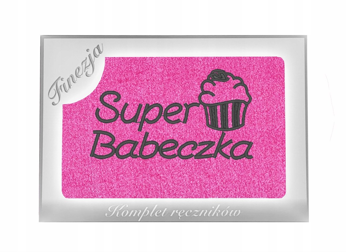 KONEY - Badhanddoek - 70 x 140 cm - Fuchsia - 420 g/m² - met borduring Supervrouw