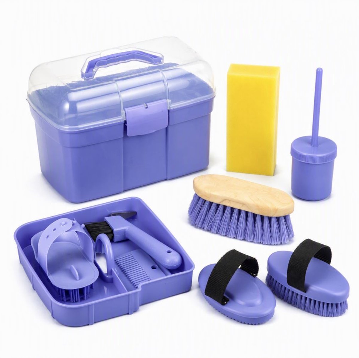 BSS® Paarden Spullen voor Kinderen – Paarden Verzorgingsset Paars – 8-delige Dierenarts Speelset – Paarden Speelgoed