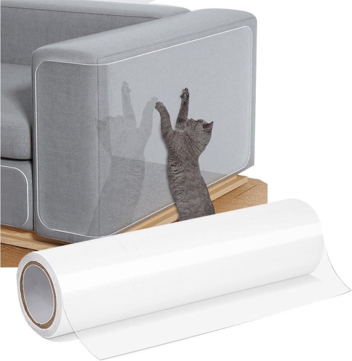 Krabmat, krasbeschermer voor deuren, transparante krasbescherming voor banken, meubelbescherming tegen katten en honden, 20*300CM