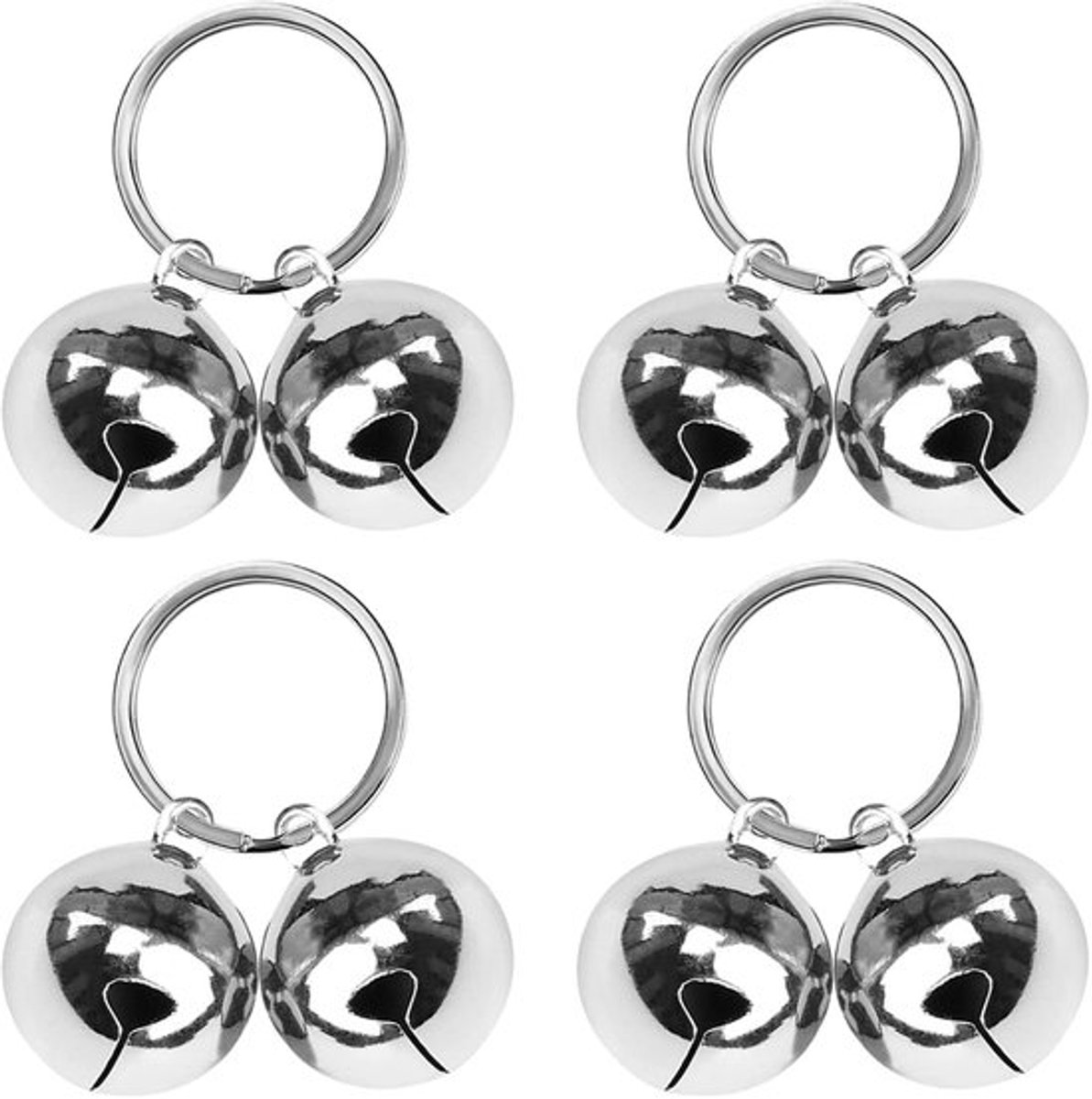 Kattenbel Handgemaakt - 8 Stuks - Roestvrij Stalen Splitringen - Lichtgewicht - Huisdier Accessoires - Eenvoudig te Installeren - Huisdierbel