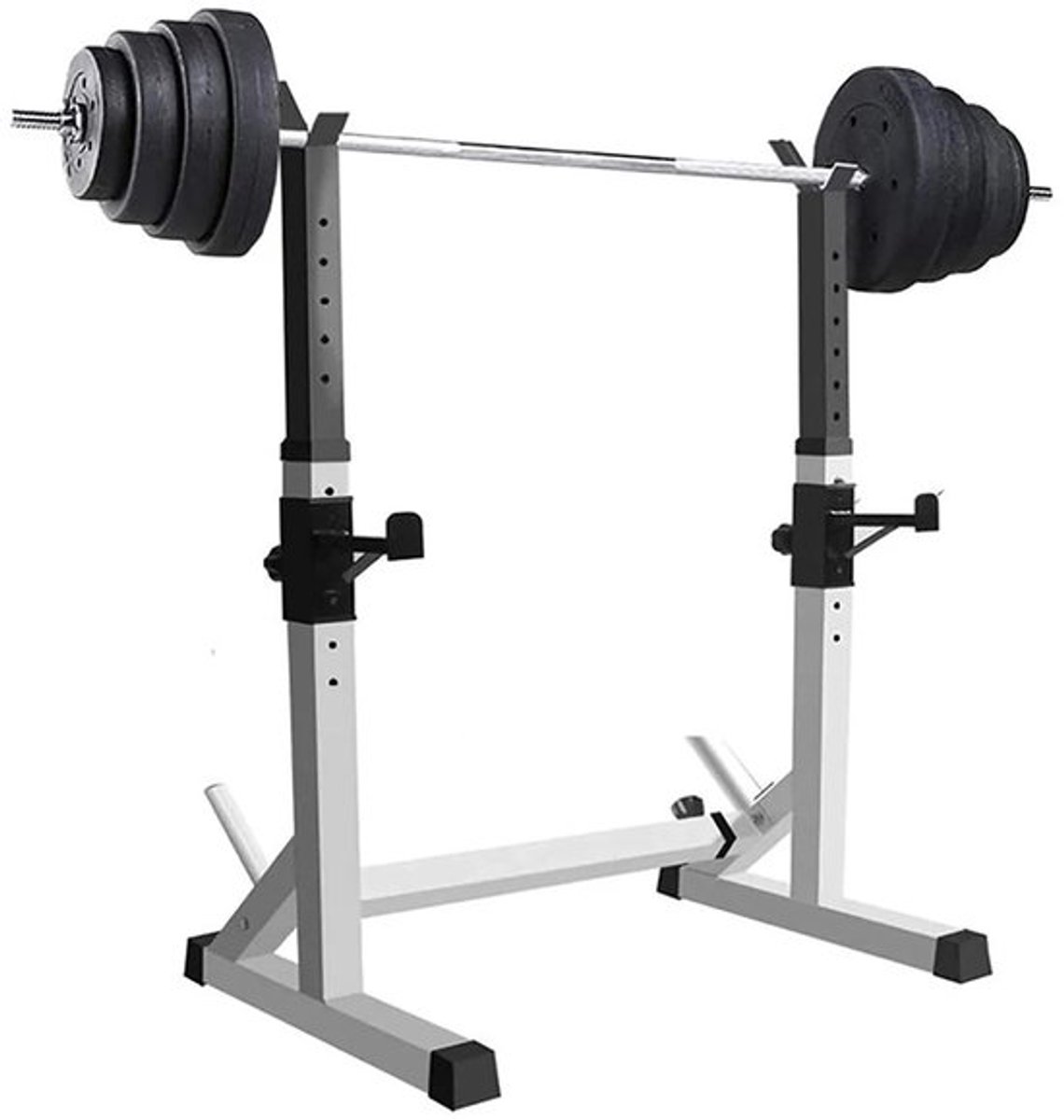 Multifunctionele Gewichtentraining Rack, Verstelbaar Squat Rack, Squat Stand, 12 Hoogteverstelbare Posities,