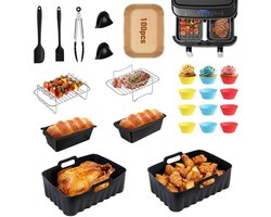 24 stuks Airfryer-Accessoires - Siliconen Vorm Heteluchtfriteuse - Accessoires Voor Ninja Foodi Max Dual Zone AF400EU AF300EU 7,6-9,5L - Airfryer Siliconen Inzetstuk Air Fryer Accessories