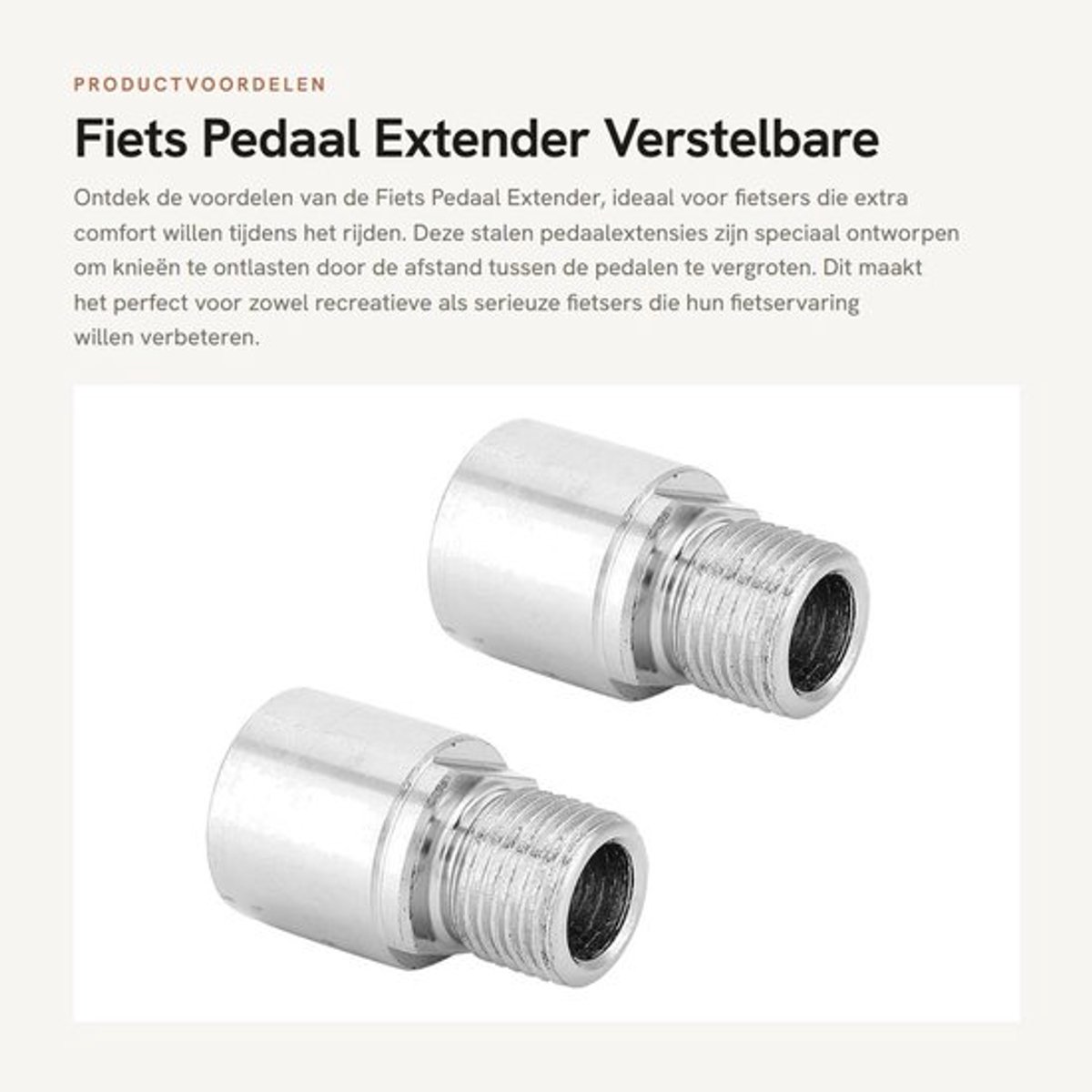 Pedaal Extender Stalen - 1 Paar - 9/16 Inch - Kniebelasting Preventie - Eenvoudig te Installeren - L/R Markeringen - Fietsverlengstuk