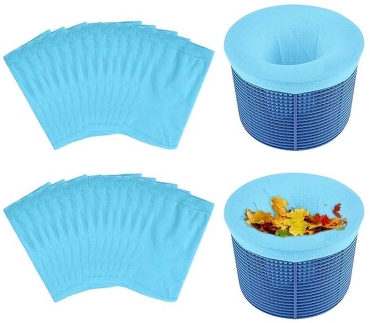 Pool Skimmer Sokken 30 Stuks - Herbruikbare Filtersokken - Nylon Mesh - Vangt Bladeren/Vuil - Eenvoudig te Installeren - Beschermt Filters - Zwembadfiltersokken