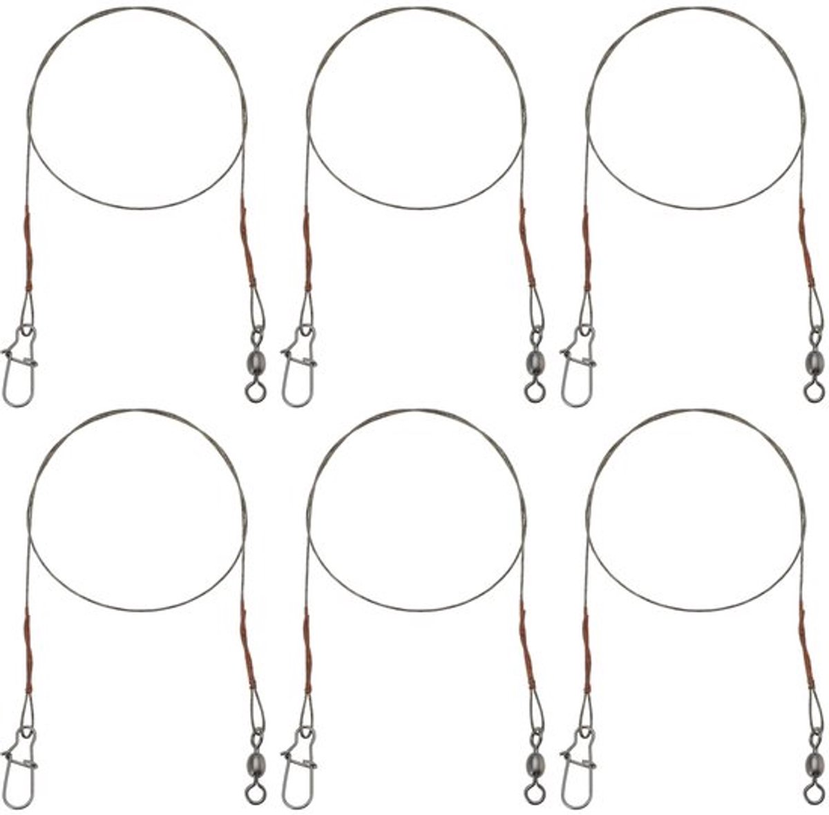 Visdraad 18 kg Trekkracht - RVS 7 Strengen - Anti-Bite - 300 mm Lengte - 0,5 mm Diameter - Slijtvast Materiaal - Vislijn
