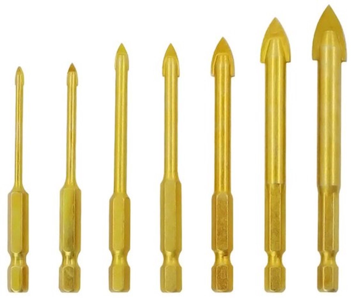 Glas Boor Set - Boormachine Accessoires - 7 Stukken - Geschikt voor Keramiek - Betrouwbare Boorkwaliteit - Ideaal voor Tegels en Spiegels