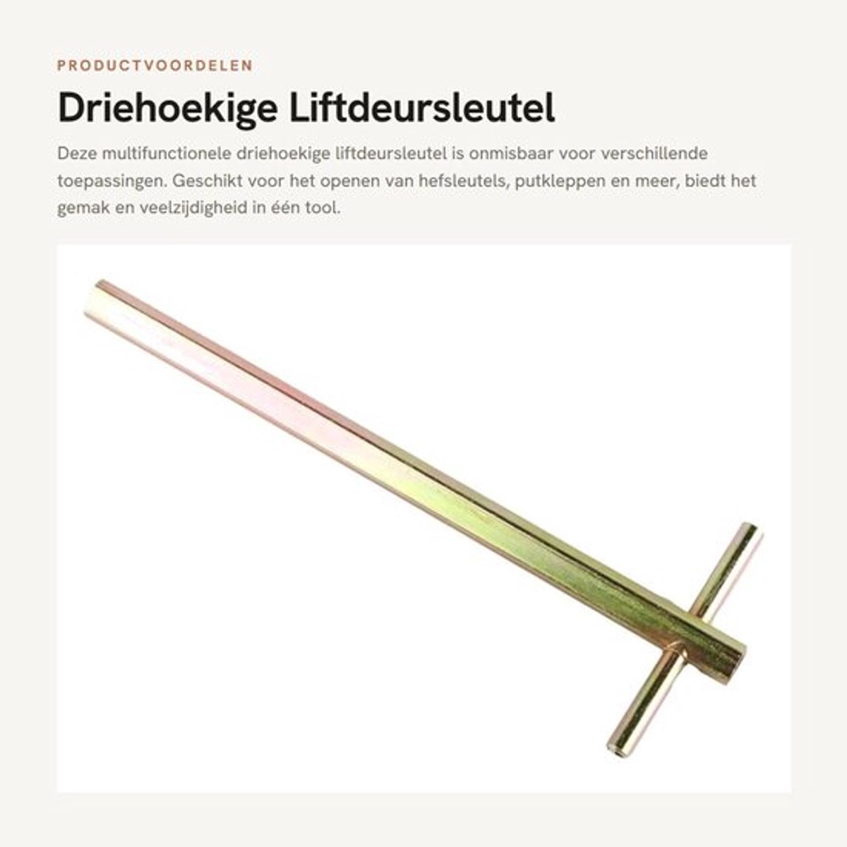 Driehoekige Liftdeursleutel Multifunctioneel voor Diverse Toepassingen