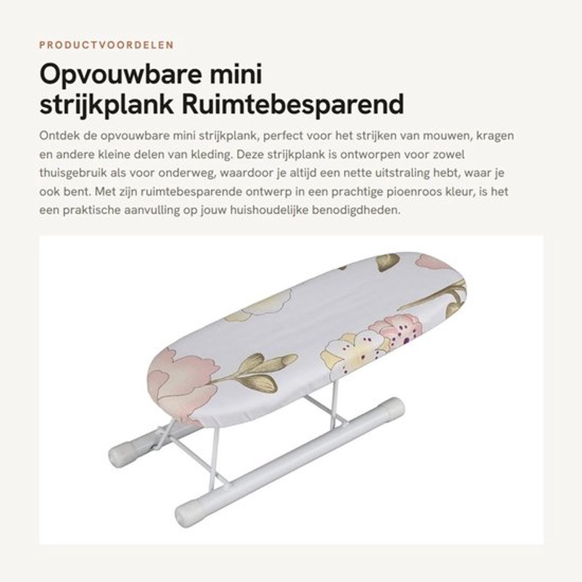 Strijkplank Opvouwbaar - Mini Strijkplank - Katoenen Doek - Antislip Kussen - Ruimtebesparend - Voor Mouwen en Kragen - Mini Strijktafel
