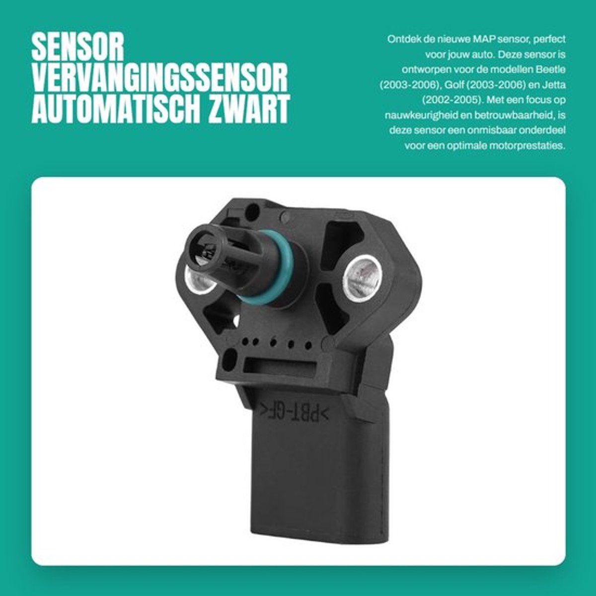 MAP-sensor Automatische Vervangende Sensor - Voor BEETLE/Golf/JETTA - Kunststof - Gewicht 27 g - OE-nummers 038906051B/0281002399/1136735 - Nieuw - Luchtmassasensor