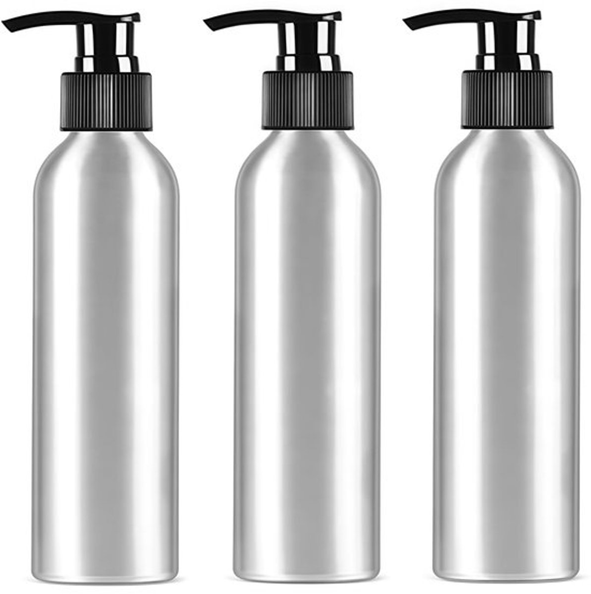 Pompfles 250ml - 3 Stuks - Aluminium - Navulbaar - Lichtgewicht - Lekdicht - Geschikt voor Thuis en Reizen - Dispenser