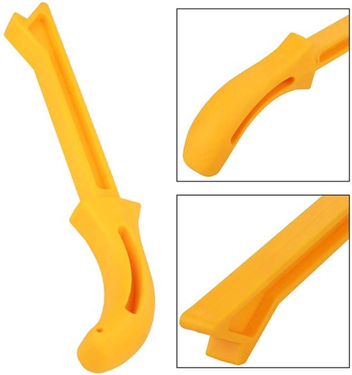 Duwstok Veiligheid - Gele Tafelzaagaccessoires - Ergonomisch Handvat - Houtzaag - 25 cm - Schokbestendig Materiaal - Zaagduwstok