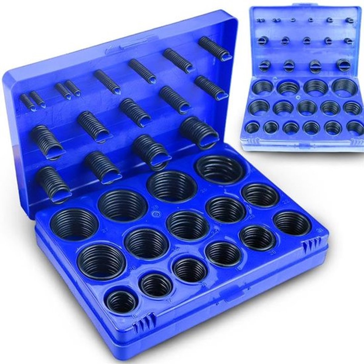 O-ringen set 419 Stuks - NBR Rubber - Oliebestendig - Diverse Maten - Robuuste Opbergdoos - Betrouwbare Dichting - Afdichtringen