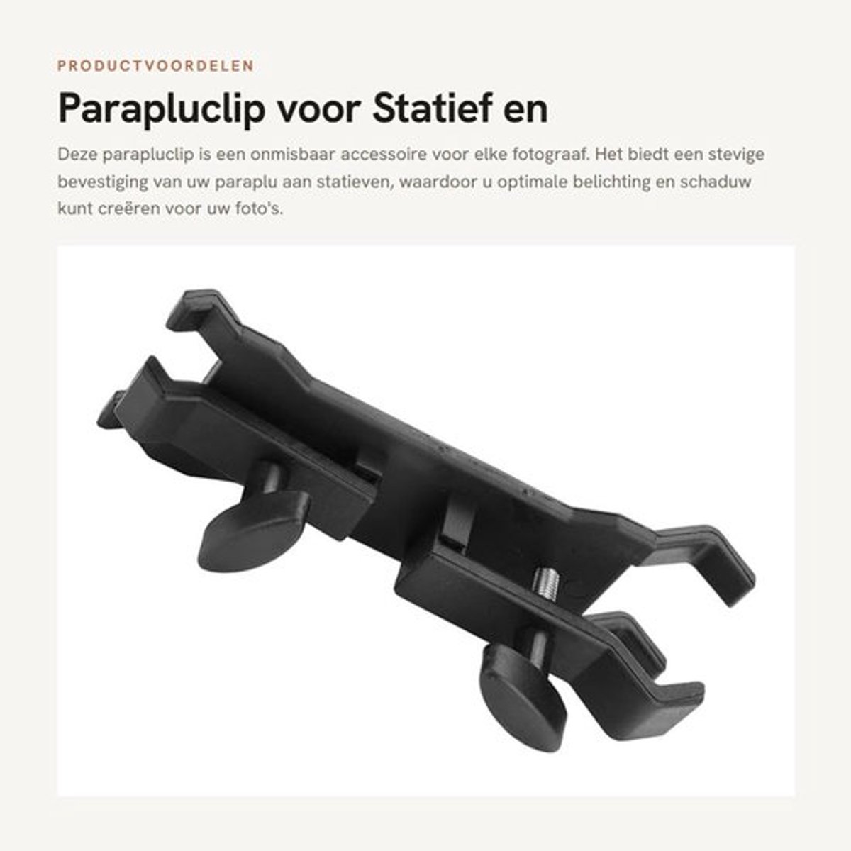 Parapluhouder Duurzaam - Klembeugel - Statief - Fotografieaccessoire - Multifunctioneel - Afmetingen 15 x 5 cm - Paraplu