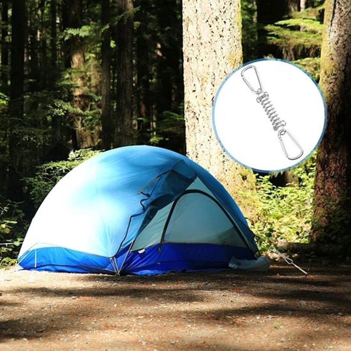 Trekveer Set van 5 - Roestvrij Staal - Duurzaam - Outdoor Accessoires - Zonnezeil Bevestiging - 12 x 3,5 cm - Spanveer