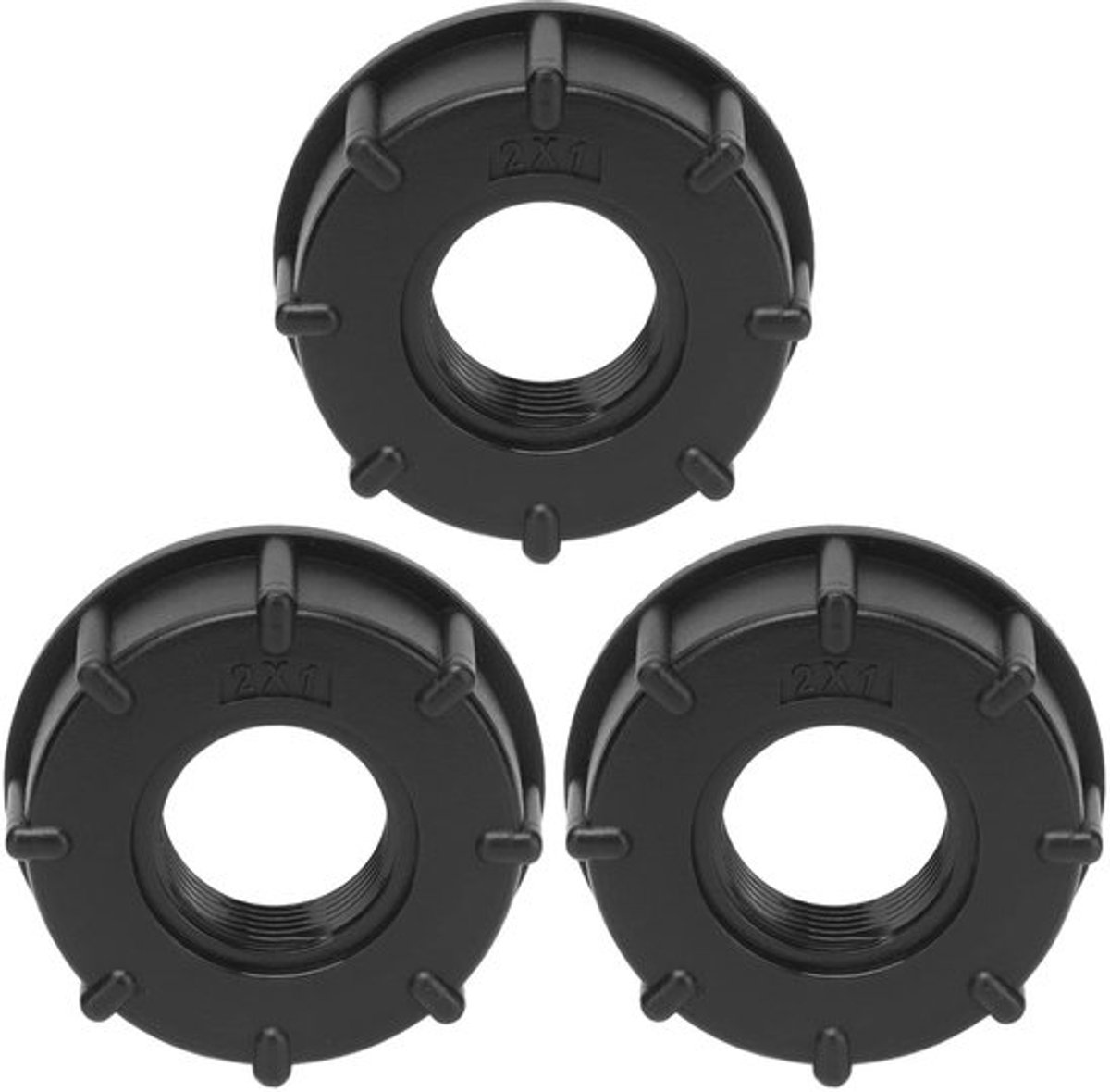IBC-tankconnectorset - Slangafvoeradapter - 3-delige set - Geschikt voor 60 mm binnendiameter - Chemisch bestendig - Voor vloeistofcontro...