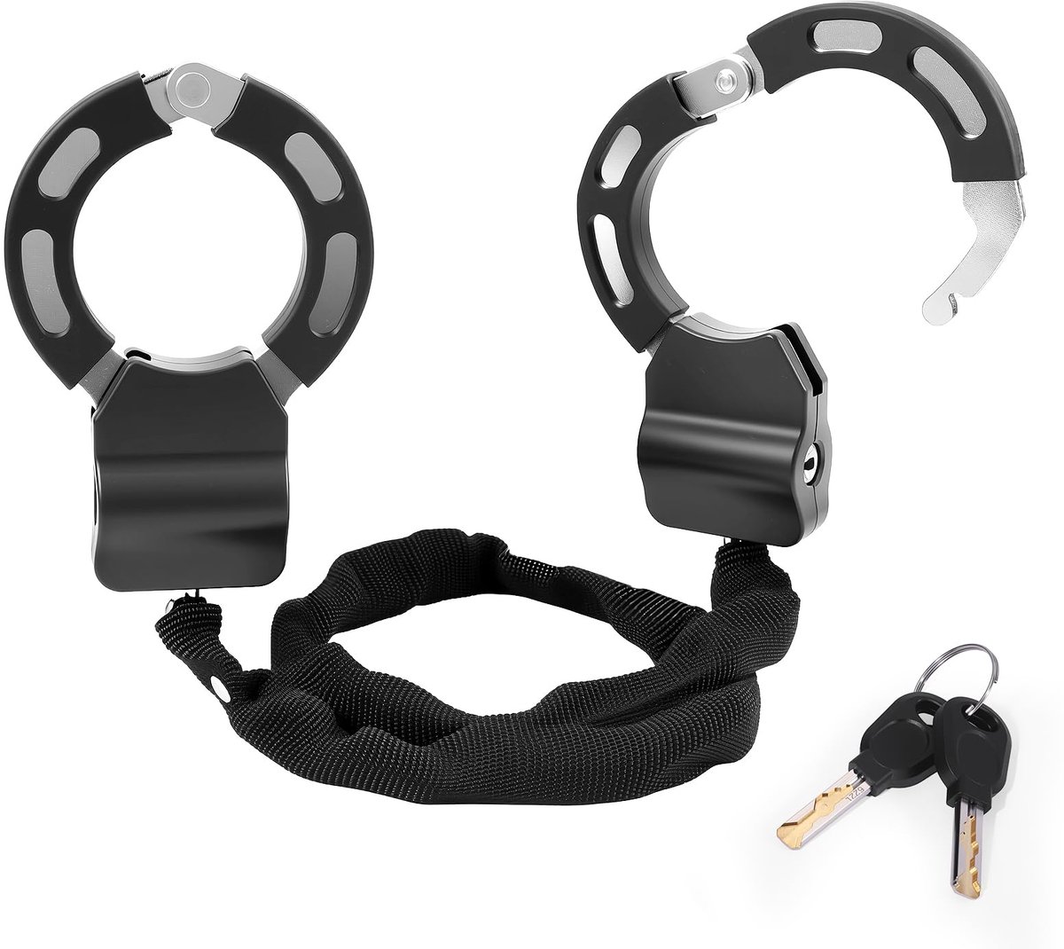 SnelShoppen - E-scooterslot Handboeislot met Sleutel voor E-scooter, Scooter, Fiets en Kinderwagen - Hoge Veiligheid met Rubberen Lock-Huls tegen Kras