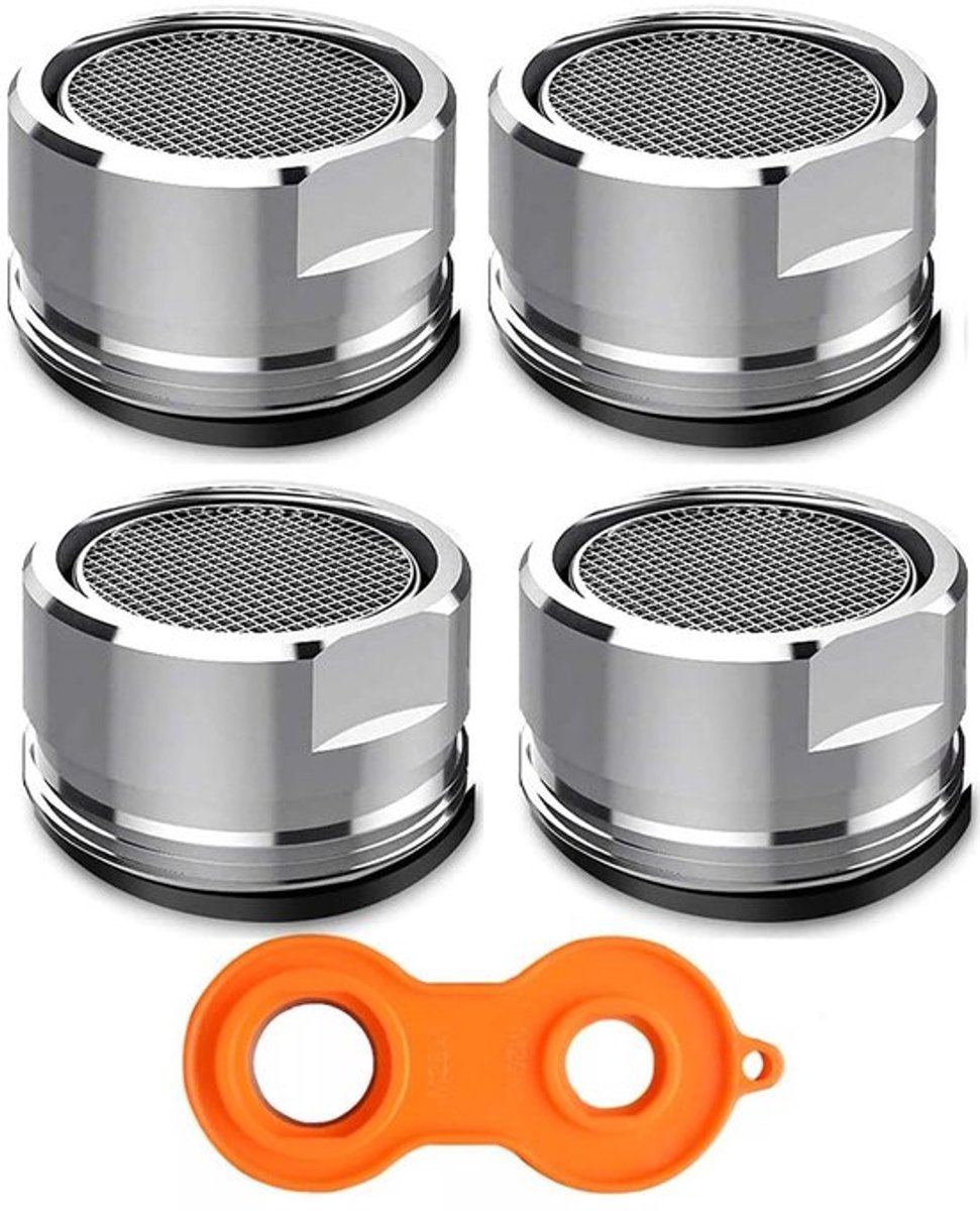 Straalregelaar Waterbesparend - Kraanfilter - Douchefilter - Wastafelaccessoire - Messing - 24 mm Buitendraad
