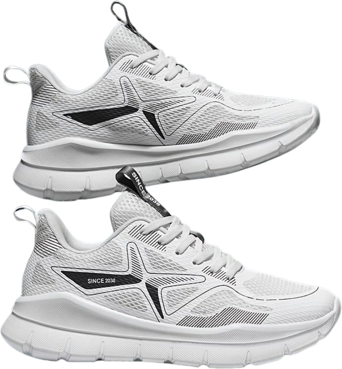 Currero Schoenen Heren Sneakers Comfortabel Wandelschoenen Casual Volwassenen 37.5 Wit