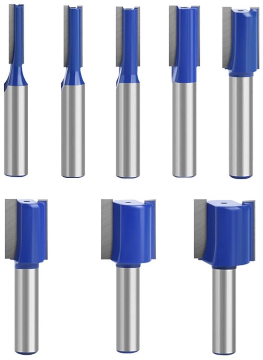 Professionele 8-delige 8mm Grooving Cutter Set voor Houtbewerking - Freesbits en Routeraccessoires voor Nauwkeurig Werk