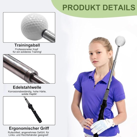 Intrekbare Golfswing Trainingshulp voor Oefenen en Opwarmen — afbeelding 2