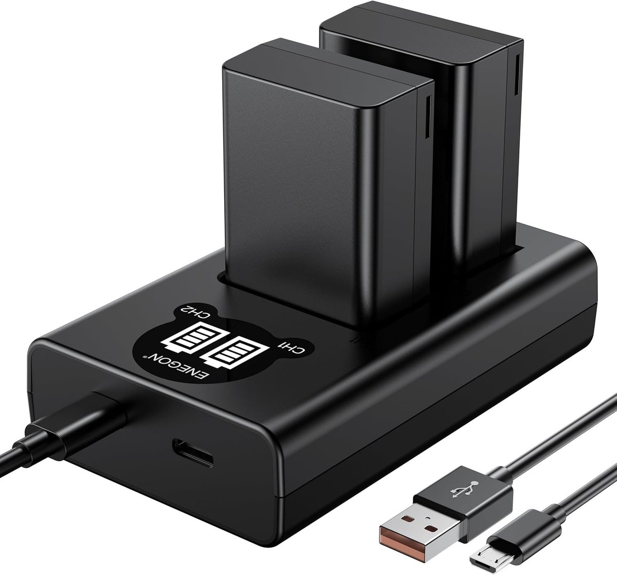 2 Packs 1600mAh Batterij EN-EL25 EN-EL25A met Slimme LED Dual Charger Kit voor Nikon Z Series Camera's, Geschikt voor Z50, Z30, Z FC en MH-32