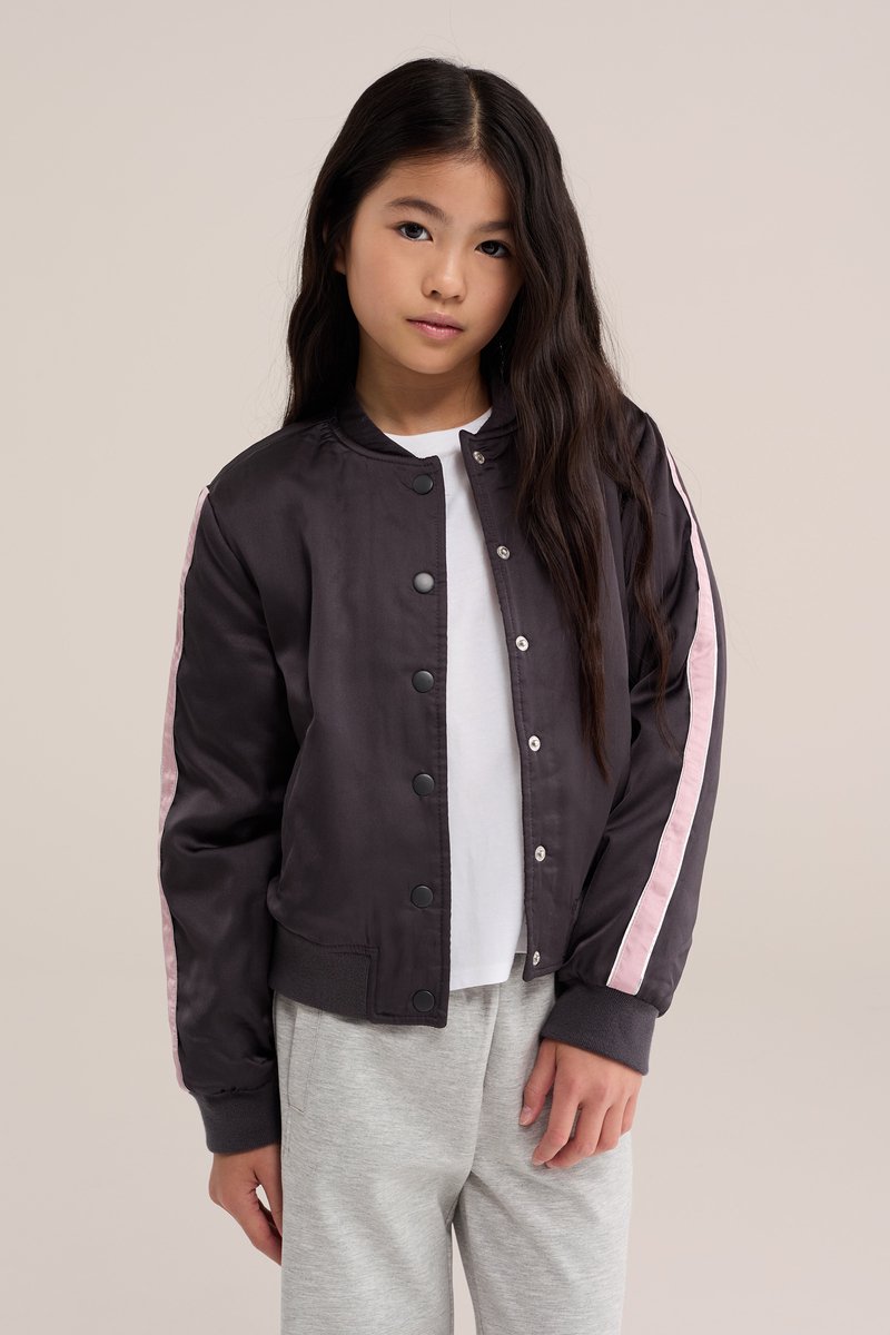 WE Fashion Meisjes bomberjack met satijnlook