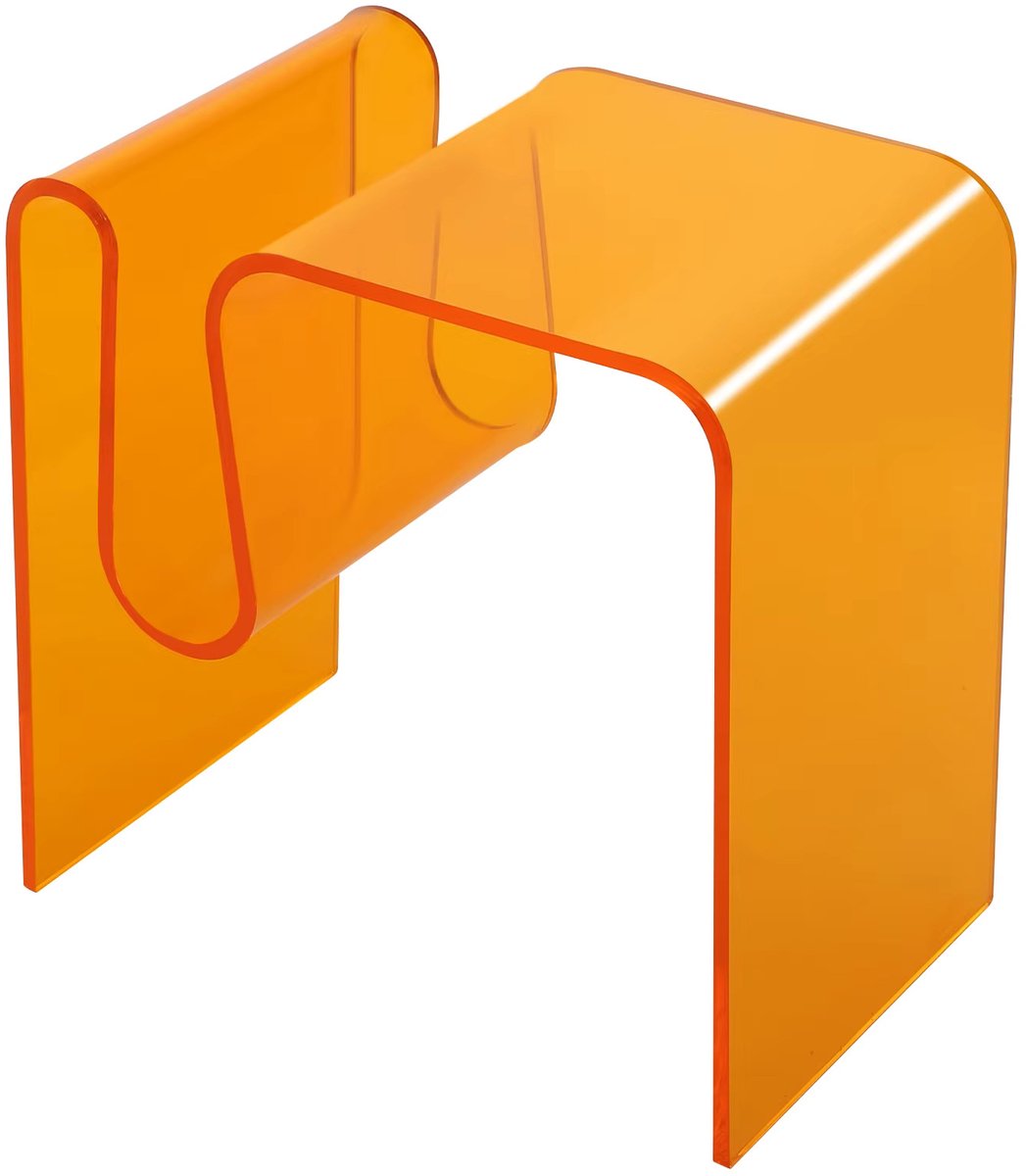 Emvae Salontafel- Bijzettafel - Vierkante salontafel - Tafel - Koffietafel - Acryl - Oranje - 45 x 30 x 45 cm