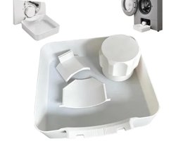 Lekbak wasmachine - set 4 stuks(Waterbak + universele geleideschoep + moer + Samsung geleideschoep)- 17,8 ×17,8cm - Lekbak voor Wasmachine en Vaatwasser - Vloerbescherming tegen waterschade - universele - wateropvangbak voor kelder, woning, camper