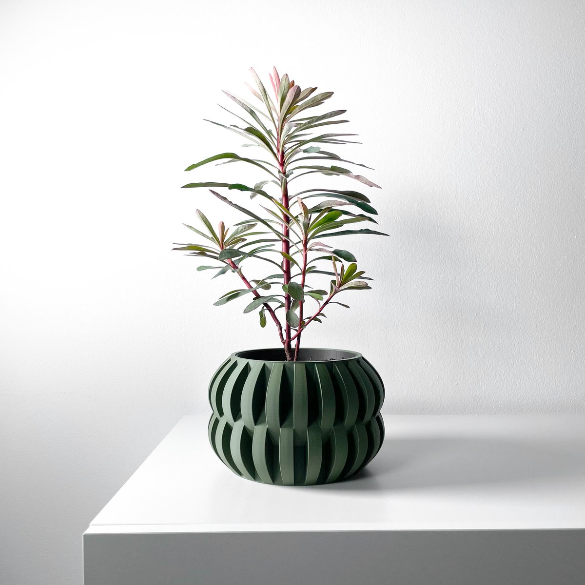 Skushy Povan Bloempot - Moderne Designpot voor Kamerplanten - Sculpturale Plantenpot voor Woonkamer en Kantoor - Premium Woondecoratie