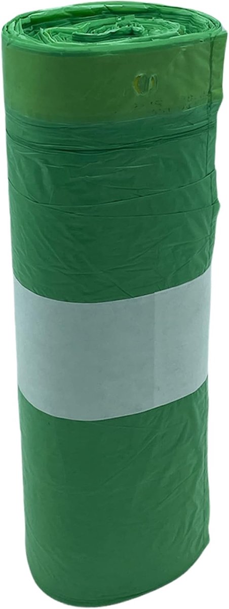 SnelShoppen - 30 Stuks Afvalzakken 40 Liter Capaciteit - Groene Zelfsluitende Vuilniszakken voor Keuken, Tuin, Feest en Camping