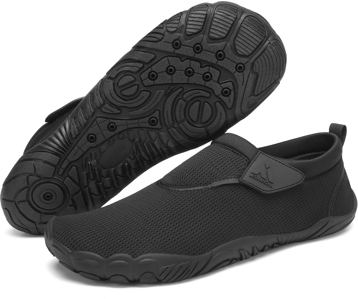 SnelShoppen - Comfortabele Aquaschoenen voor Dames en Heren, Uniseks, Ademend, Houtskool Grijs, EU 36-46, Perfect voor Outdoor en Watersport