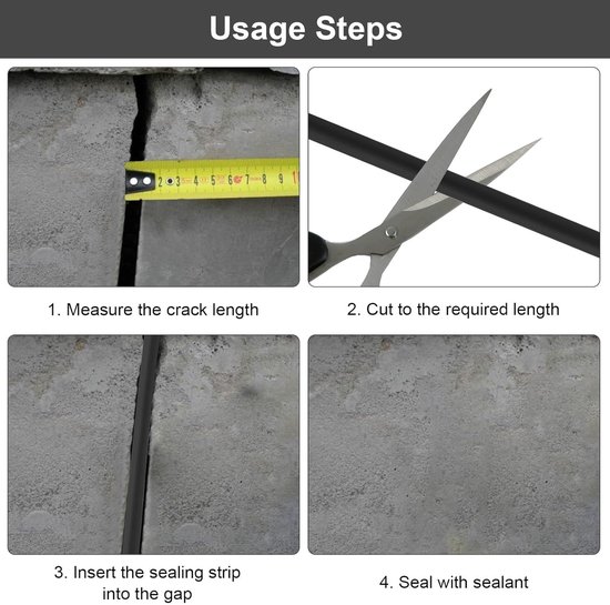 Afdichtkoord voor voegen, 30 meter Ø 4 mm/5 mm/6 mm, ideaal voor naadafdichting, betonvulling en spleten — afbeelding 3